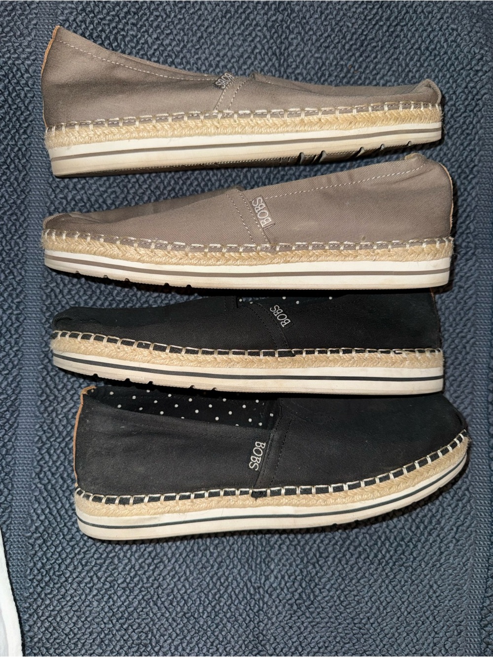 Skechers Casual Espadrille Slip-On Shoes in Taupe and Black - Women